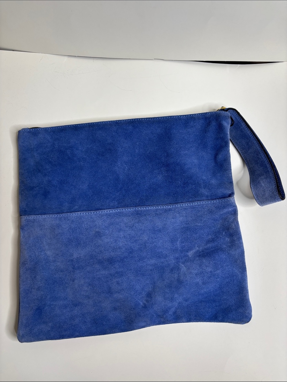 Vittoria Napoli suede Wristlet Clutch in Royal Blue - Evening Bag